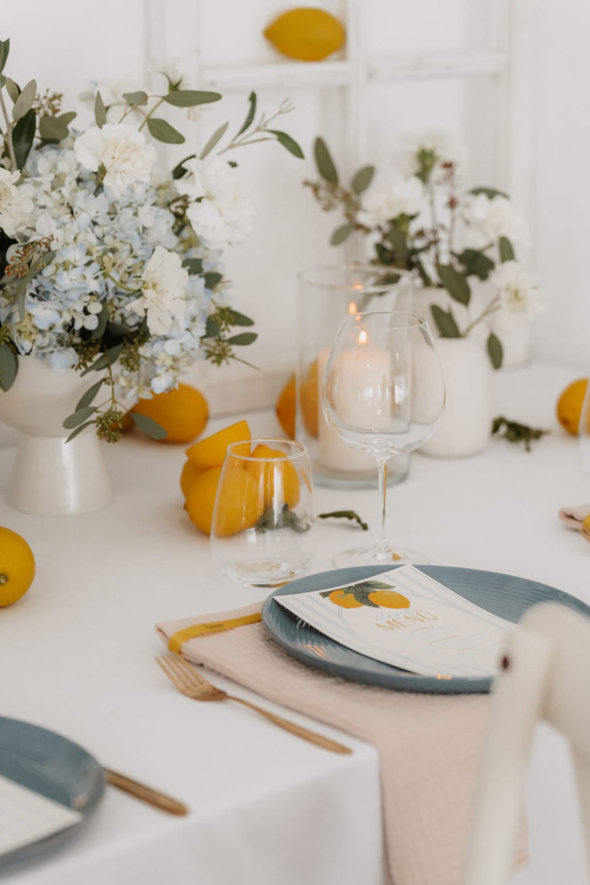 Amalfi-style wedding table decorations